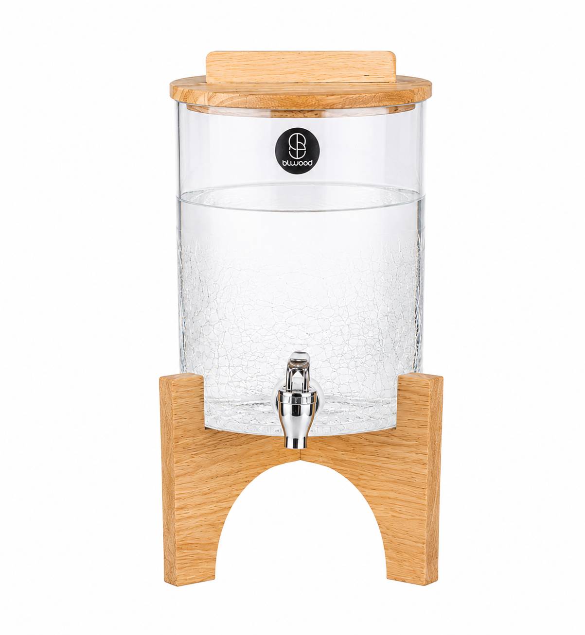 کلمن شیشه ای 5 لیتری BlWood با پایه چوبی