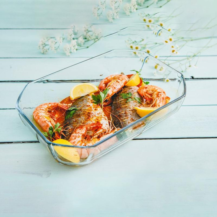 تابه پخت پیرکس ۸ ضلعی شیشهای مدل هشتگوش
